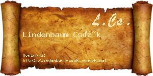 Lindenbaum Csák névjegykártya